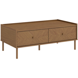 Kudl Summer 2 Drawer Light Oak Coffee Table - Size: 40.3 x 105 x 61cm - Brown - Wilko - thumbnail 3