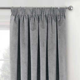 Enhanced Living Oxford Grey Thermal Blackout Pencil Pleat Velvet Curtains 117 x 183cm - Wilko - thumbnail 3