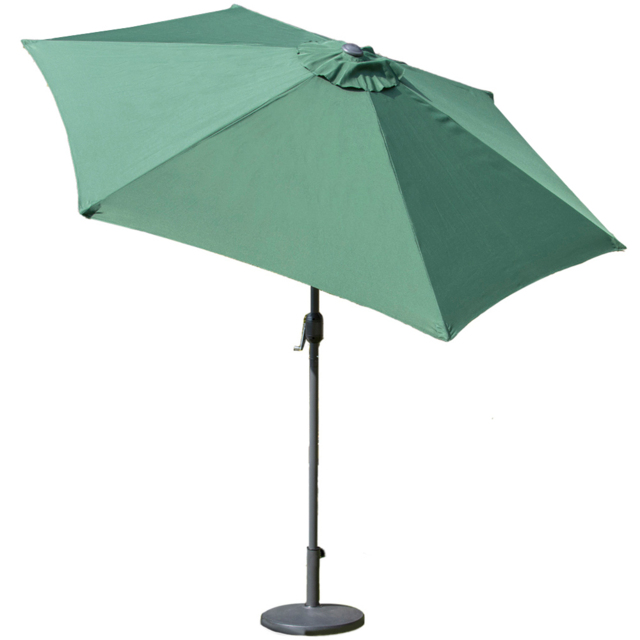GardenKraft Dark Green 6 Ribs Crank and Tilt Parasol 2.7m - Wilko - image 1