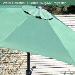 GardenKraft Dark Green 6 Ribs Crank and Tilt Parasol 2.7m - Wilko - thumbnail 5