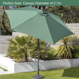 GardenKraft Dark Green 6 Ribs Crank and Tilt Parasol 2.7m - Wilko - thumbnail 4
