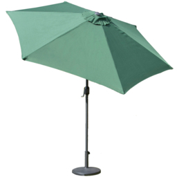 GardenKraft Dark Green 6 Ribs Crank and Tilt Parasol 2.7m - Wilko - thumbnail 1