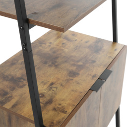 Living and Home 2 Door 4 Shelf Wooden Bookshelf - Brown - Wilko - thumbnail 5