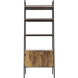 Living and Home 2 Door 4 Shelf Wooden Bookshelf - Brown - Wilko - thumbnail 3