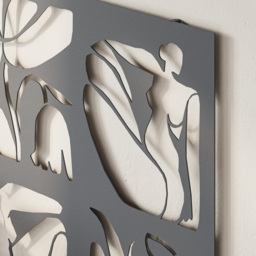 Decortie Aitus Abstract Nude Female Design Black Metal Wall Art - Size: 45 x 45 x 1.2cm - Wilko - thumbnail 4