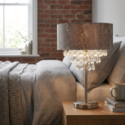 Grey Distressed Jewel Droplet Lamp Shade - Size: 35 x 29 x 35cm - Wilko - thumbnail 5