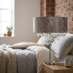 Grey Distressed Jewel Droplet Lamp Shade - Size: 35 x 29 x 35cm - Wilko - thumbnail 7