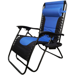 Samuel Alexander Blue and Black Multi Position Garden Sun Lounger - Size: 1 Seater - Wilko - thumbnail 3