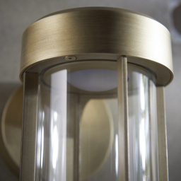 Merano Benevento Clear Glass Shade Brushed Gold LED Outdoor Wall Lamp - Size: 18 x 11 x 20.8cm - Wilko - thumbnail 5