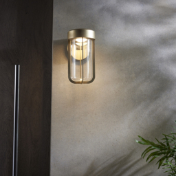 Merano Benevento Clear Glass Shade Brushed Gold LED Outdoor Wall Lamp - Size: 18 x 11 x 20.8cm - Wilko - thumbnail 7