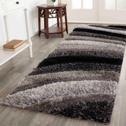 Desire Rug Modern Grey Waves Shimmer Soft Shaggy Area Rug 200 x 290cm - Desire Rugs - Wilko - thumbnail 6