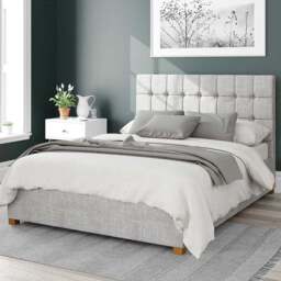 Aspire Sinatra King Size Storm Pure Pastel Cotton Ottoman Bed - Grey - Aspire Beds - Wilko