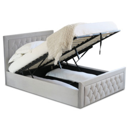Mia Super King Grey Faux Brushed Velvet Ottoman Bed - Wilko - thumbnail 5