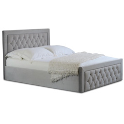 Mia Super King Grey Faux Brushed Velvet Ottoman Bed - Wilko - thumbnail 3