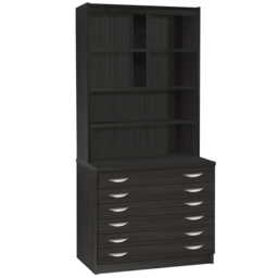 R White Cabinets 6 Drawer 6 Shelf Black A2 Plan Chest of Drawers with Hutch - Wilko - thumbnail 3