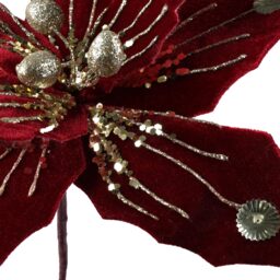 Burgundy and Gold Glitter Flower - Burgundy - Wilko - thumbnail 4