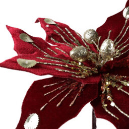 Burgundy and Gold Glitter Flower - Burgundy - Wilko - thumbnail 3