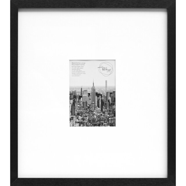 Black Extra Large Mount Photo Frame - Black/7 x 5 inch - Wilko