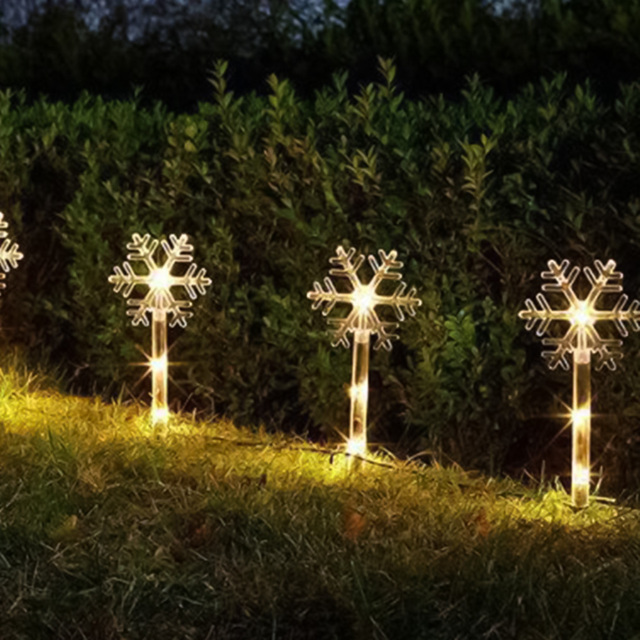 Marco Paul Warm White LED Snow Decor Stakes 8 Pack - Size: 35 x 5 x 5cm - Wilko - image 1