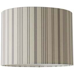 ValueLights Hallie Natural Linen Stripe Large Drum Ceiling Lamp Shade - Size: 22 x 29.5 x 29.5cm - White - Wilko
