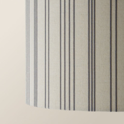 ValueLights Hallie Natural Linen Stripe Large Drum Ceiling Lamp Shade - Size: 22 x 29.5 x 29.5cm - White - Wilko - thumbnail 4