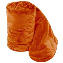 Velosso Orange Mink Throw 150 x 200cm - Size: 150 x 200 x 1cm - Wilko
