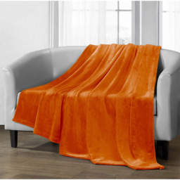 Velosso Orange Mink Throw 150 x 200cm - Size: 150 x 200 x 1cm - Wilko - thumbnail 3