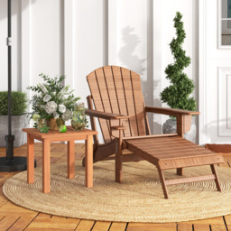 Costway Natural Slatted Tabletop Patio Side Table - Size: 51 x 50 x 11cm - Multi - Wilko - thumbnail 4