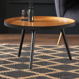 Pacific Lifestyle Hammond Natural and Black Pine Wood Coffee Table - Brown - Wilko