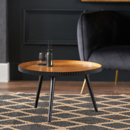 Pacific Lifestyle Hammond Natural and Black Pine Wood Coffee Table - Brown - Wilko - thumbnail 6