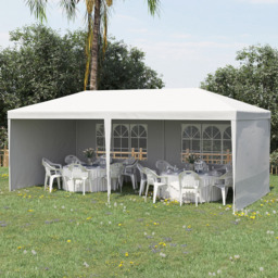 Outsunny 6 x 3m White Party Tent with Windows and Side Panels - Size: 3 x 6m - Wilko - thumbnail 1