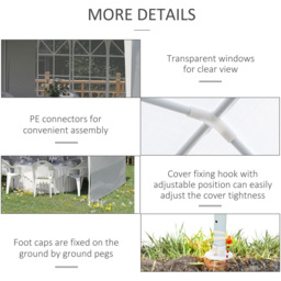 Outsunny 6 x 3m White Party Tent with Windows and Side Panels - Size: 3 x 6m - Wilko - thumbnail 6