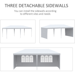 Outsunny 6 x 3m White Party Tent with Windows and Side Panels - Size: 3 x 6m - Wilko - thumbnail 7