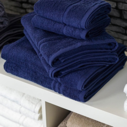 Allure Bath Fashions Hotel Essentials Supersoft Cotton Navy Towel Bundle Set of 6 - Size: 70 x 120cm - Blue - Wilko - thumbnail 3