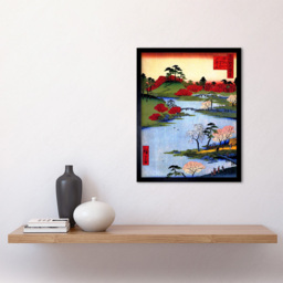 Wee Blue Coo Japanese Woodblock Colourful Trees River Painting Framed Wall Art Print 30 x 41cm - Size: 43.3 x 33.3 x 1.5cm - Wilko - thumbnail 3