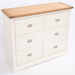 Cabinet Bits Cosenza 6 Drawer White Chrome Cup Handle Chest of Drawers - Wilko - thumbnail 5