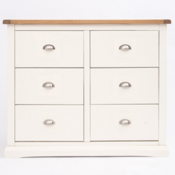 Cabinet Bits Cosenza 6 Drawer White Chrome Cup Handle Chest of Drawers - Wilko - thumbnail 3