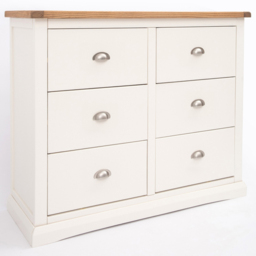 Cabinet Bits Cosenza 6 Drawer White Chrome Cup Handle Chest of Drawers - Wilko - thumbnail 4