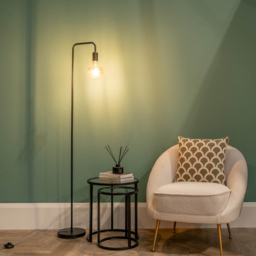ValueLights Bronx Black Metal LED Floor Lamp - Wilko - thumbnail 4