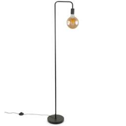 ValueLights Bronx Black Metal LED Floor Lamp - Wilko