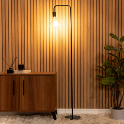 ValueLights Bronx Black Metal LED Floor Lamp - Wilko - thumbnail 3