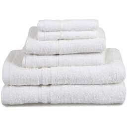 Allure Bath Fashions Hotel Essentials Supersoft Cotton White Towel Bundle Set of 6 - Size: 70 x 120cm - Wilko - thumbnail 1