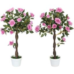 Portland Purple Rose Artificial Tree in Pot 90cm 2 Pack - Size: 90 x 18 x 18cm - Multi - Wilko - thumbnail 1