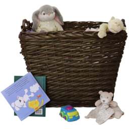 JVL Dark Willow Brown Log Basket with Metal Handles 48 x 46 x 38cm - Size: 59 x 40 x 48cm - JVL Homewares - Wilko - thumbnail 7