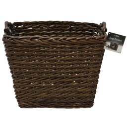 JVL Dark Willow Brown Log Basket with Metal Handles 48 x 46 x 38cm - Size: 59 x 40 x 48cm - JVL Homewares - Wilko - thumbnail 5