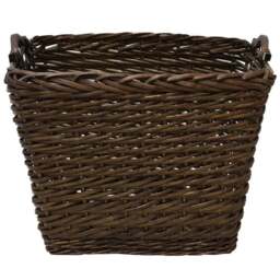 JVL Dark Willow Brown Log Basket with Metal Handles 48 x 46 x 38cm - Size: 59 x 40 x 48cm - JVL Homewares - Wilko - thumbnail 4