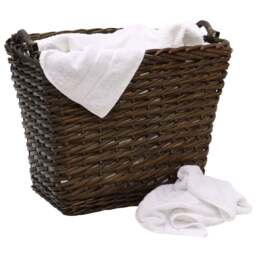 JVL Dark Willow Brown Log Basket with Metal Handles 48 x 46 x 38cm - Size: 59 x 40 x 48cm - JVL Homewares - Wilko - thumbnail 6