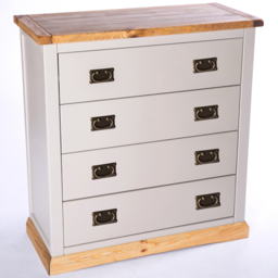 Bomporto 4 Drawer Light Grey Chest of Drawers with Brass Drop Handle - Wilko - thumbnail 5