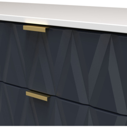 Crowndale Diamond 4 Drawer Matt Indigo and White Chest of Drawers - Wilko - thumbnail 7