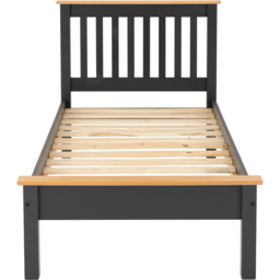 Seconique Monaco Single Grey and Oak Effect Low End Bed - Wilko - thumbnail 5